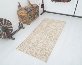 Tapis turc vintage 3 x 6 : tapis bohème anatolien délavé