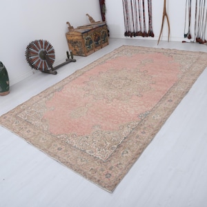 Oversize Turkish Wool Rug, 7x10 Vintage Anatolian Rug, Bohemian Style