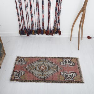 2x3 Mini Rug, Turkish Small Rug, Anatolian Mini Rug, Vintage Small Rug, Oushak Small Rug, Natural Small Rug, Small Rug, Wool Rug,2583