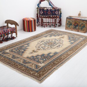 6x10 Rug, Brown, Carpet, 6x10, Turkish Rug, Vintage Rug, Oushak Rug, 6x10 Area Rug, Handmade Rug,6x10 Wool Rug,6x10 Boho, Rug,Anatolian,1696
