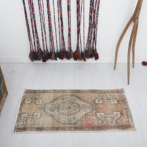 2x3 Oushak Rug, Vintage Rug, Door Mat Rug, Vintage Door Mat, Oushak Door Mat, 2x3 Mini Rug, Anatolian Rug, 2x3 Turkish Rug,Bath Mat Rug,147+