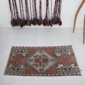 2 x 3 tapis Oushak, 2 x 3 mini tapis, paillasson, 2 x 3 tapis vintage, tapis turc, tapis anatolien, tapis naturel, petit tapis, mini tapis turc, D-152