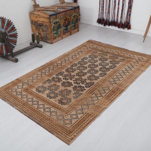 4x7 Area Rug, 4x7 Turkish Rug, Boho Rug, Bohemain Rug, Antique Rug, Anatolian Rug, Oushak Turkish Rug,Vintage Oushak Rug,Vintage Rug,23283