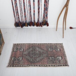 2x3, Door Mat, Bath Mat Rug, 2x3 Turkish Door Mat, 2x3 Door Mat Vintage, Oushak Door Mat, Decoration Rug, Mini Rug, Handmade Door Mat, 2090
