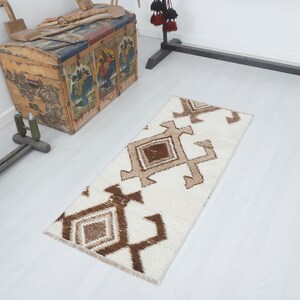 2x5 Vintage Oushak Rug: Small Turkish Wool Rug