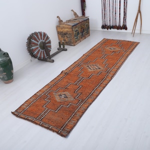 3x10 Oushak Runner, Turkish Runner, Anatolian Runner,Vintage Runner,Turkey Runner Rug,3x10 Turkish Rug,3x10 Vintage Rug,Natural Runner,31463
