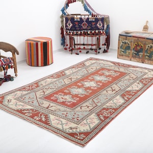 5x8 Rug, Area Rug, 5x8 Turkish Rug, Handmade Rug, 5x8 Vintage Rug, Old Rug, 5x8, Oushak Rug, 5x8 Wool Rug, 5x8 Boho Decor Rug, Bohemian,1684