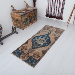 Turkey Oushak Rug, Oushak Rug, Natural Rug,Colorful Rug,2x6 Rug,Kids Rug,Muted Rug,Pastel Rug,Soft Vintage Rug,Turkish Rug,Vintage Rug,22036