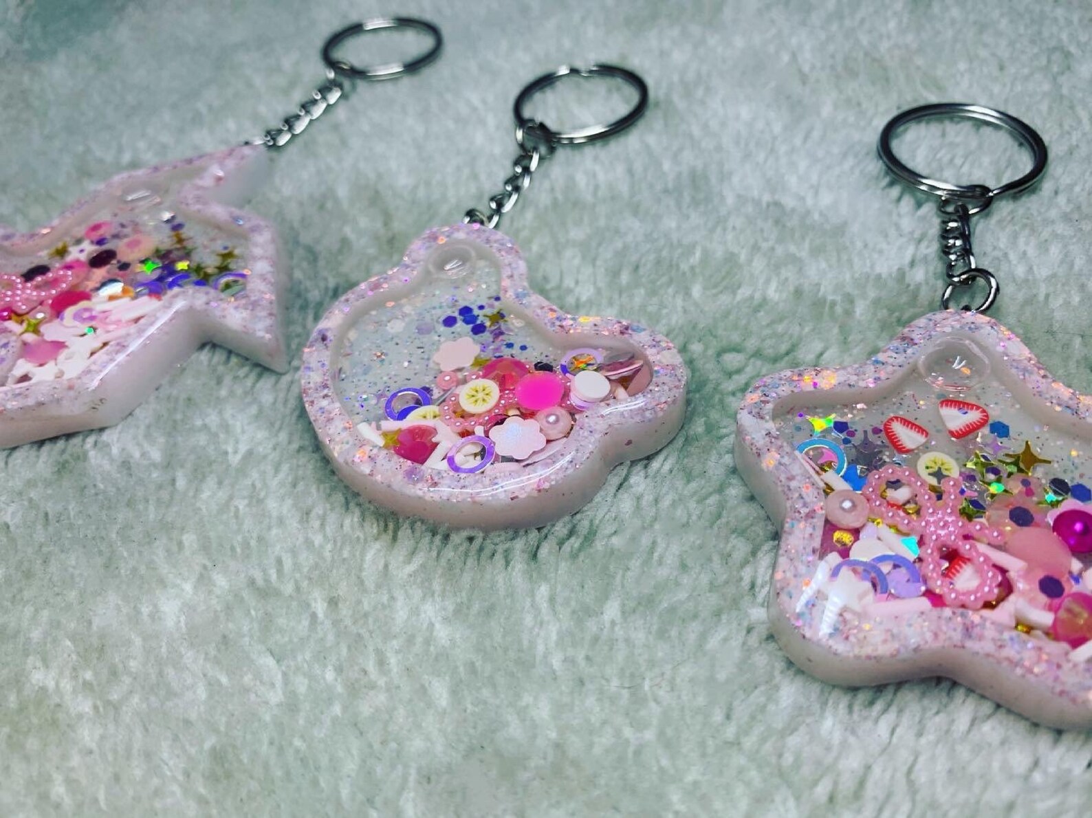 Shaker keychains handmade keychains resin keychains Etsy