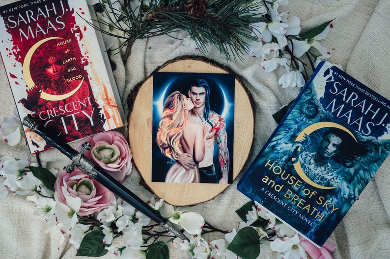 SJM Sarah J Mass Art Crescent City House of Earth and Etsy