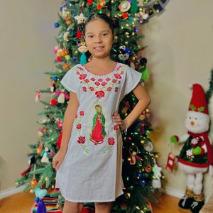 Virgen de Guadalupe kids dress/vestido artesanal mexicano