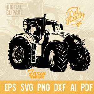 Tractor SVG - Farm Tractor SVG Vector File, Cut Stencil, Laser Cut, SVG for Cricut, clipart, png Cut file, iron on, vector