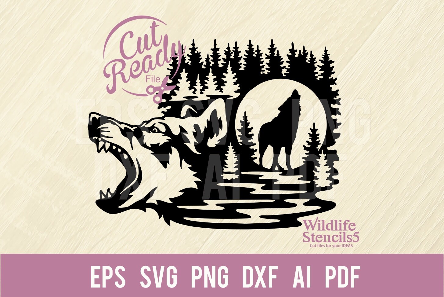 Wolf SVG, Wolf Pack Svg, Wolf Howl Svg, Wolf Hunting Svg, Mountain ...