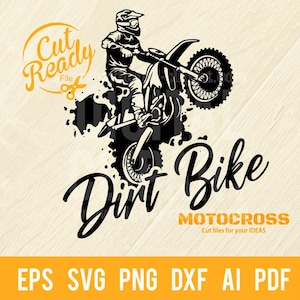 Motocross Racer, Enduro Motorcyclist - Motocross Racing - Dirt Bike Stencil, Freestyle file di taglio Silhouette File di taglio, svg / file di taglio cnc