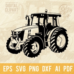 Tractor SVG - Farm Tractor SVG Vector File, Cut Stencil, Laser Cut, SVG for Cricut, clipart, png Cut file, iron on, vector