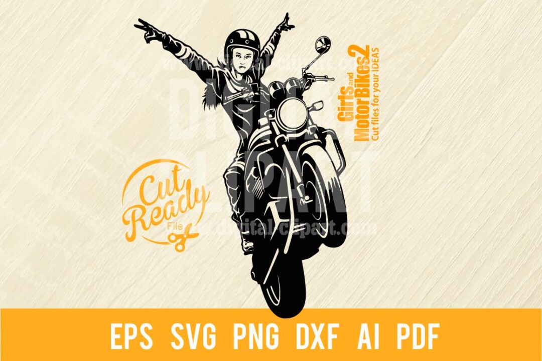 Lady Motorcycle Rider Svg Freedom Biker Girl SVG, Motorcycle Woman SVG, Woman Biker Svg, Woman ...
