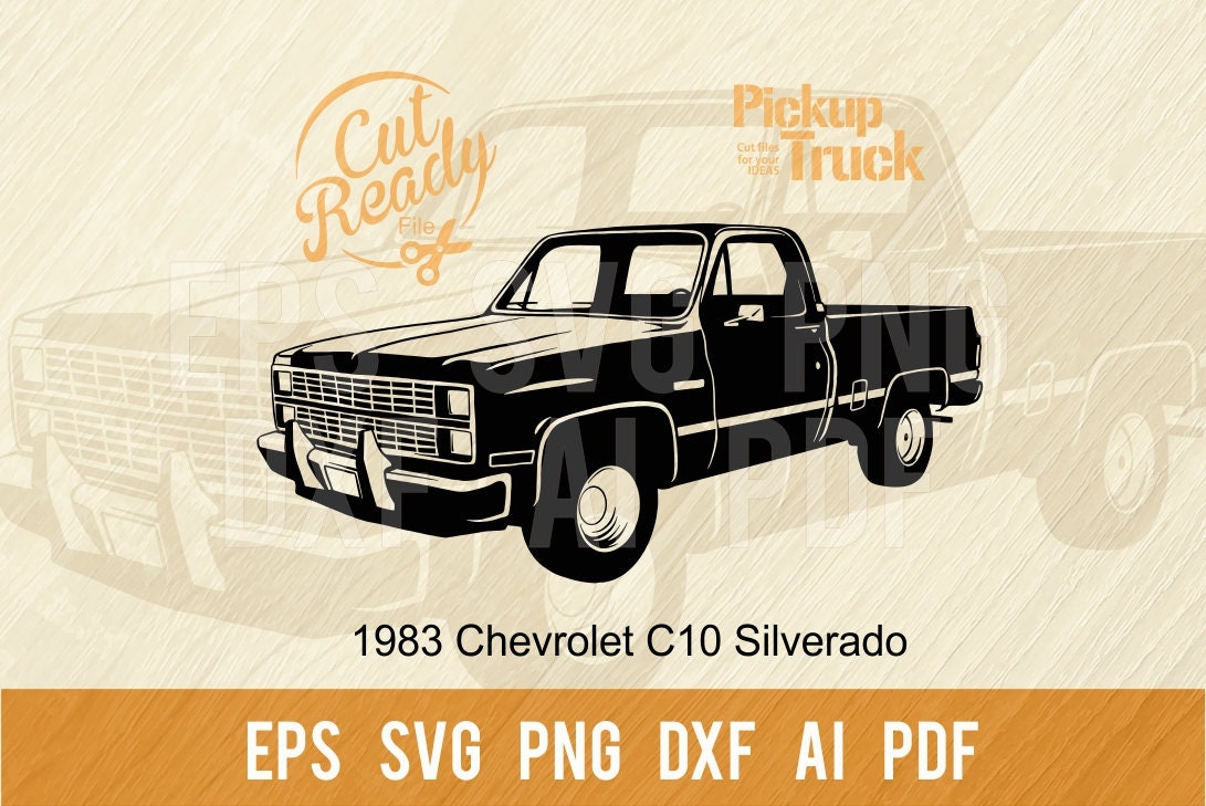 1983 Chevy C10 Silverado Truck SVG: Classic Car Cut Files (Digital Download)