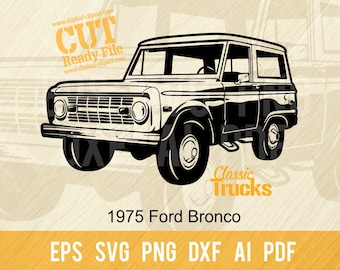 1975 Ford Bronco SVG: Schnittfertige Clipart (Digitaler Download)