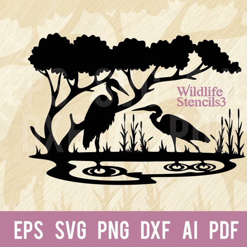 Heron Stencil - Etsy