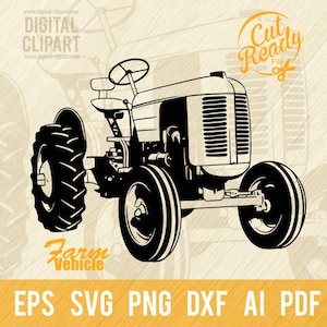 Old Tractor SVG - Retro Tractor SVG Vector File, Cut Stencil, Laser Cut, SVG for Cricut, clipart, png Cut file, iron on, vector