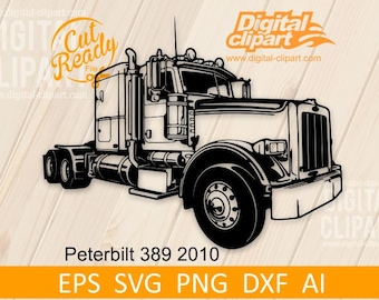 Arquivo SVG do Caminhão Peterbilt 389: Arquivos de Corte para Caminhões Americanos (Download Digital) AT2