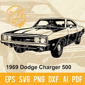 Muscle car Charger 500 SVG | Classic Cars SVG | Cut Ready Clip Art Graphics|Digital Download|CNC Files Vinyl svg, dxf, png