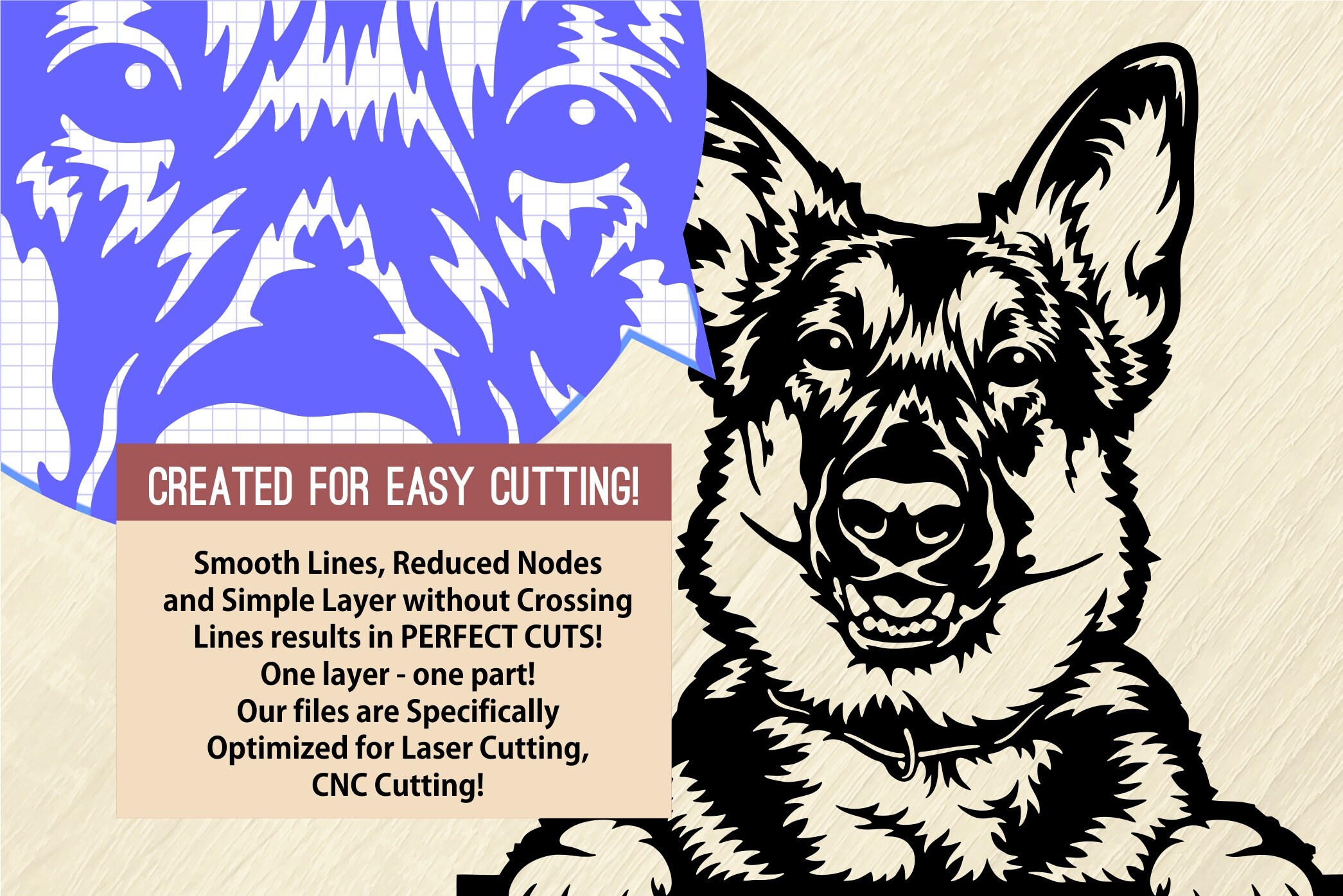 Goldendoodle SVG Peeking Dog, Vector File, Cut Stencil, Laser Cut Dxf ...