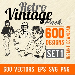 Vintage Clipart 600 Images Mega Collection EPS / SVG / PNG