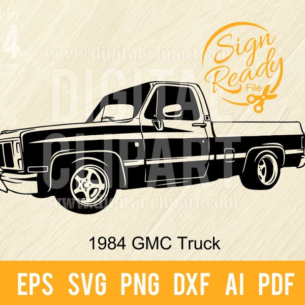 Pickup Truck SVG Vector Clipart | Cut Ready Clip Art Graphics|Digital Download|CNC Files Vinyl Sign Design|svg, eps, dxf, png