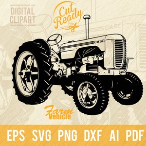 Old Tractor SVG - Retro Tractor SVG Vector File, Cut Stencil, Laser Cut, SVG for Cricut, clipart, png Cut file, iron on, vector