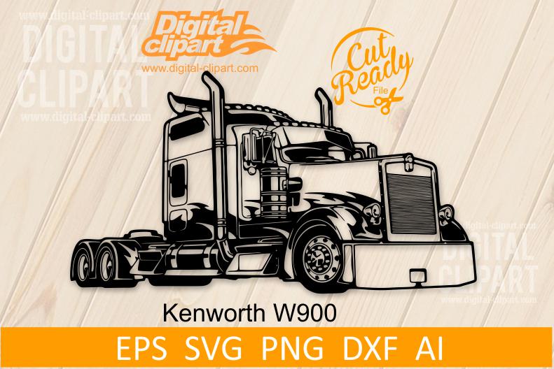 Semi Truck Kenworth W900 SVG, American Truck svg -  Cut Files | - Cricut file eps, png, DXF, PDF