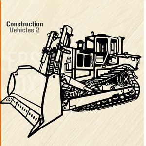 Bulldozer - Construction Machinery, Machine SVG, Machinery dxf, SVG for Cricut, clipart, png Cut file, iron on, vector