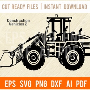 Radlader - Baumaschinen, Maschine SVG, Maschinen dxf, SVG für Cricut, Clipart, PNG Schnittdatei, Aufbügeln, Vektor