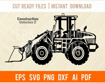 Wheel Loader SVG: Construction Machinery Clipart (Digital Download)