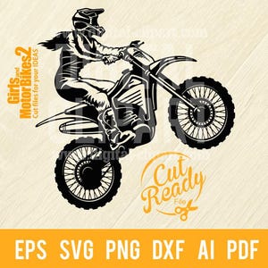 Biker girl Motocross SVG, Extreme Sport, Enduro file di taglio Biker Girl SVG, Lady Motorycle SVG Silhouette File di taglio, svg / file di taglio cnc