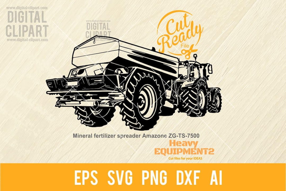 Mineral Fertilizer Spreader SVG Farm Tractor SVG Vector File, Cut ...
