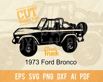 1973 Ford Bronco SVG: Vektor Clipart, CNC-Dateien (digitaler Download)