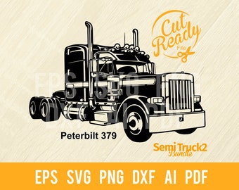 Semi Truck Peterbilt 379 SVG, American Truck svg -  Cut Files | - Cricut file eps, png, DXF, PDF