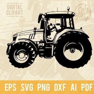 Tractor SVG - Farm Tractor SVG Vector File, Cut Stencil, Laser Cut, SVG for Cricut, clipart, png Cut file, iron on, vector