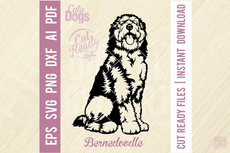 Dog Inkscape Bernedoodle Svg, Dog Breed, Funny Dog - Pet Vector Dog, Dog Silhouette ...