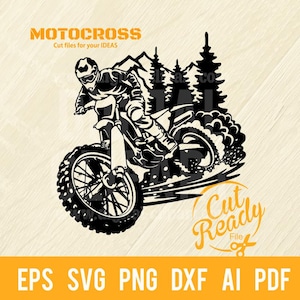 Motocross Racer, Enduro Motorcyclist - Motocross Racing - Dirt Bike Stencil, Freestyle file di taglio Silhouette File di taglio, svg / file di taglio cnc