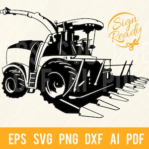 ハーベスター SVG - 農場用車両 SVG ベクター ファイル、カット ステンシル、レーザー カット、Cricut 用 SVG、クリップアート、png カット ファイル、アイロン接着、ベクター