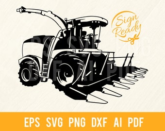Harvester SVG - Farm Vehicle SVG Vector File, Cut Stencil, Laser Cut, SVG for Cricut, clipart, png Cut file, iron on, vector