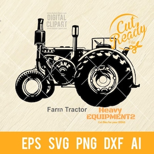 Old Tractor SVG - Retro Tractor SVG Vector File, Cut Stencil, Laser Cut, SVG for Cricut, clipart, png Cut file, iron on, vector