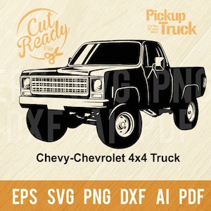 Chevy-Chevrolet 4x4 Truck svg | Classic Pickup Cars SVG | Pickup Truck Cut Files | CNC Files Vinyl Sign Design|svg, eps, dxf, png
