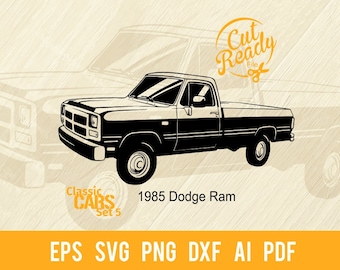 1985 Camioneta SVG Vector Clipart / Cut Ready Clip Art Graphics / Descarga digital / Archivos CNC Diseño de letrero de vinilo/svg, eps, dxf, png