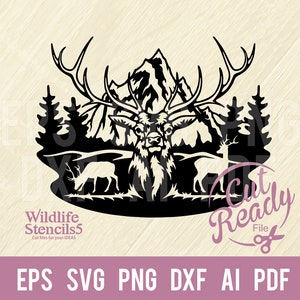 Deer SVG, Horned Deer svg, Pack Of Deer svg, Male Deer svg, Deer Hunting svg Cut SVG, clipart Plasma Cutting Cut file for Cricut png dxf