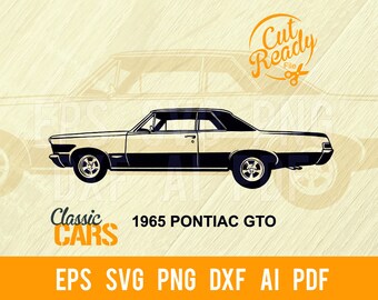 PONTIAC GTO 1965 SVG cut file | Classic Cars svg| Cut Ready Clip Art Graphics|Digital Download| cnc Files Vinyl svg, dxf, png