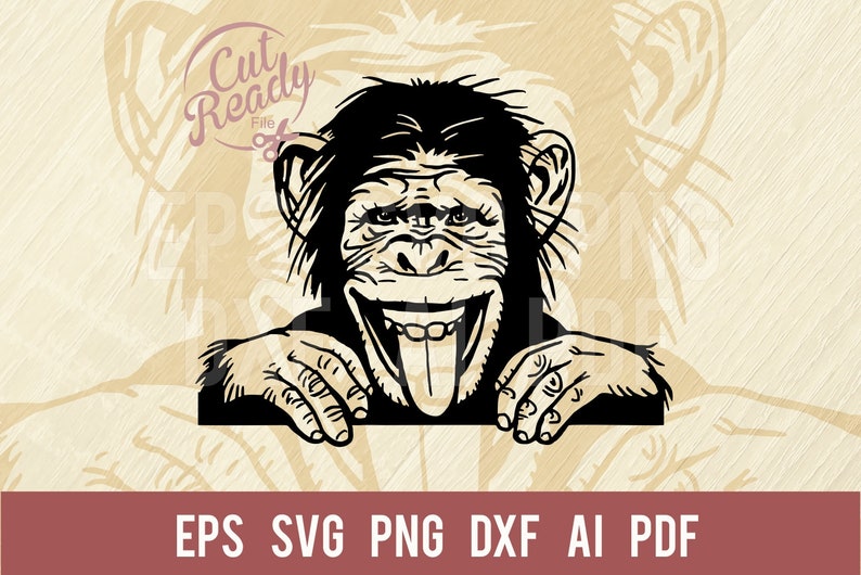 Prankster Chimpanzee SVG: Comic Animal Cut File (digital Download) - Etsy