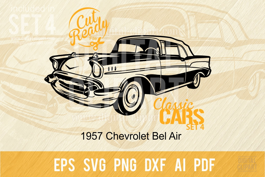 1957 Chevrolet Bel Air SVG Cut File | Classic Cars Svg| Cut Ready Clip ...